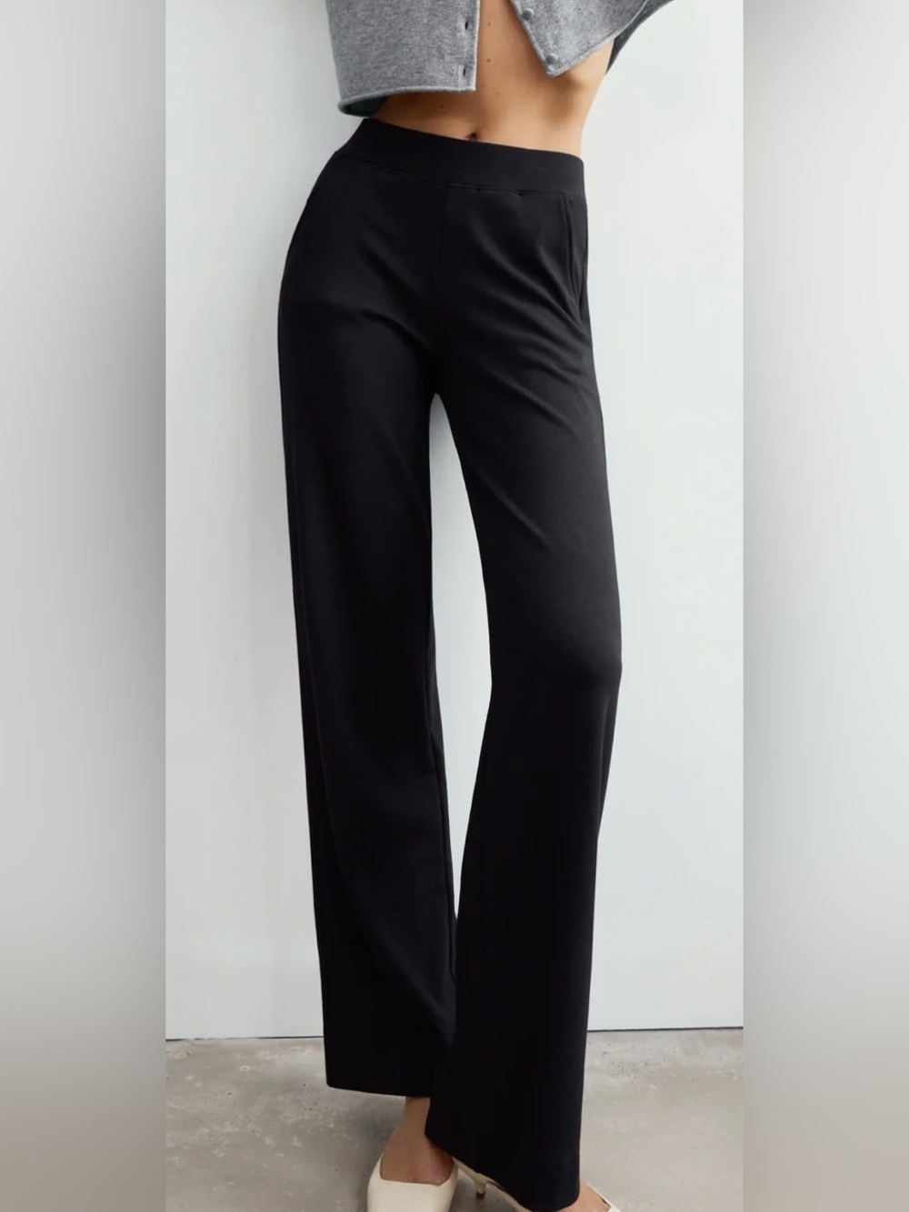 AYR Black Wide-Leg High Horse Pull-On Trousers